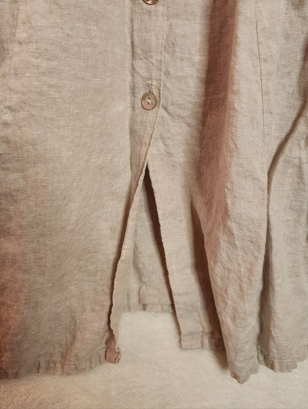 Tahari Sleeveless Linen Button-Front Maxi Dress in Light Beige Size 2 - Picture 9 of 14